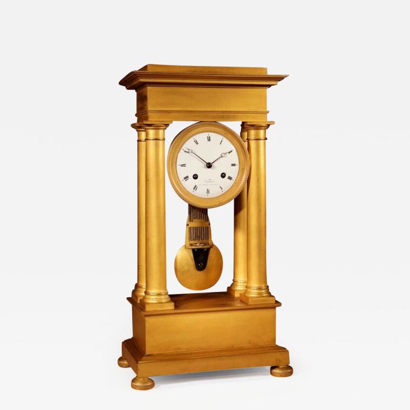  Verdi re Interesting French Charles X very fine original gilded portico clock circa 1830
