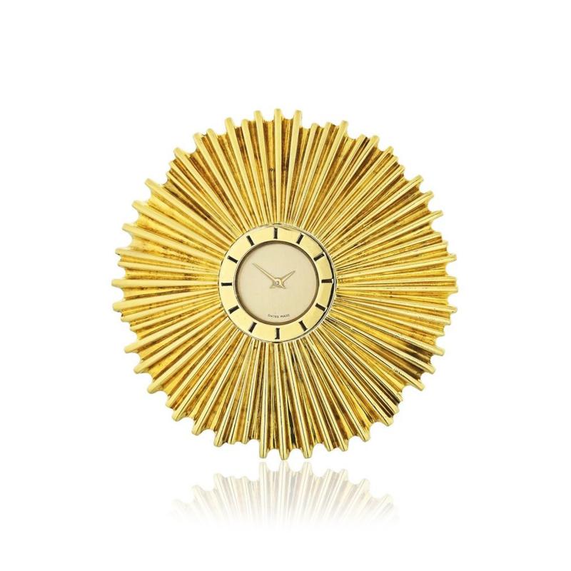  Verdura VERDURA 1960S 18K YELLOW GOLD WATCH BROOCH