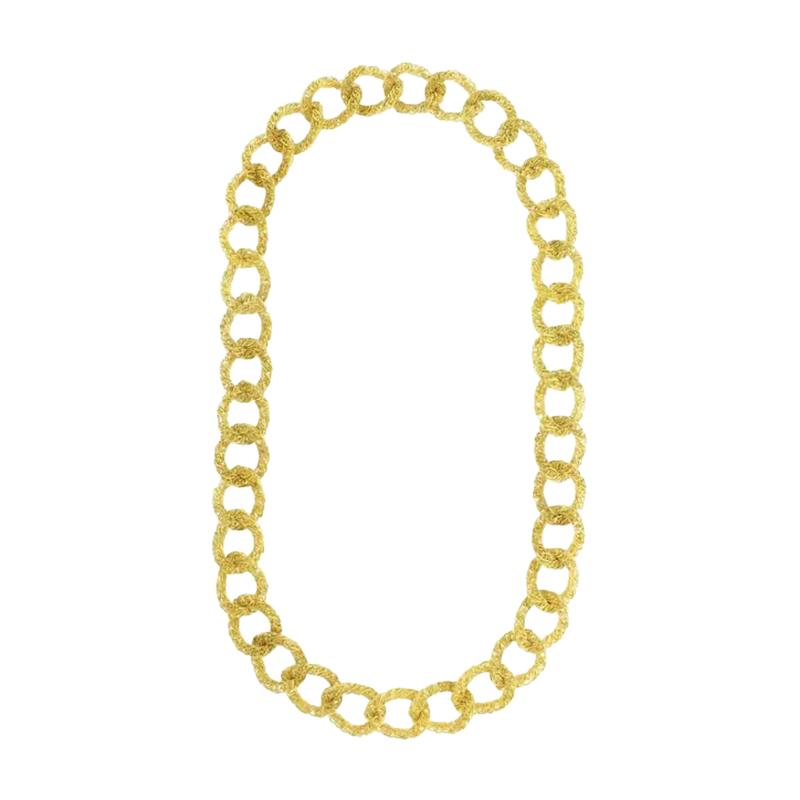  Verdura Verdura Long Gold Woven Link 32 Inch Necklace