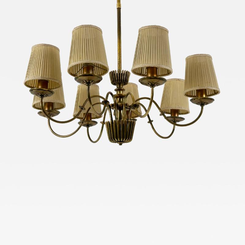  Vereinigte Werkst tten M nchen Rare Mid Century Eight Armed Chandelier by Vereinigte Werkst tten Germany 1950s