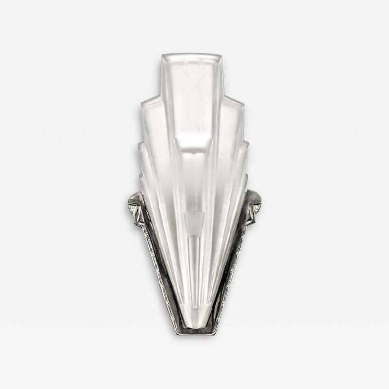  Verrerie des Hanots French Art Deco Wall Sconces by Hanots