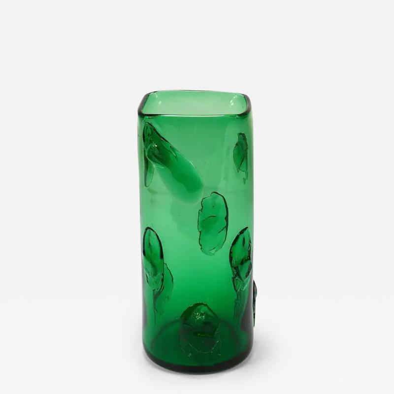  Vetrerie di Empoli Huge Vetro Verde di Empoli Green Glass Vase Italy 1960s