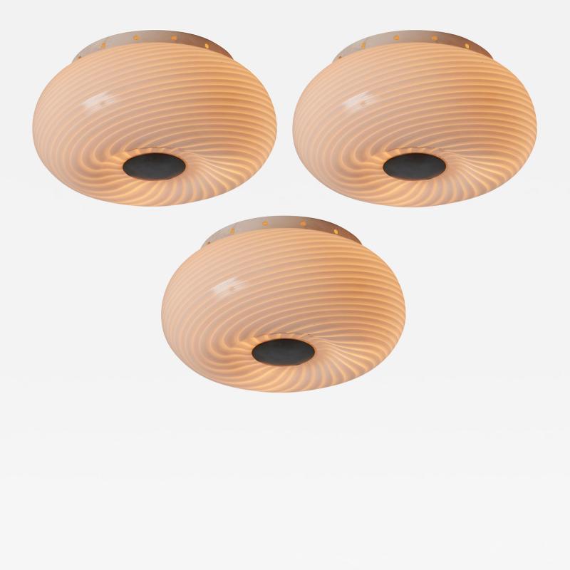  Vistosi 1960s Vistosi Blown Murano Glass Wall or Ceiling Light