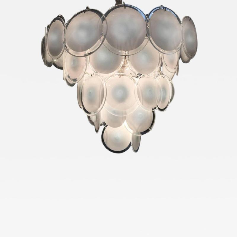  Vistosi Charming Murano Disc Chandelier by Vistosi 1970s