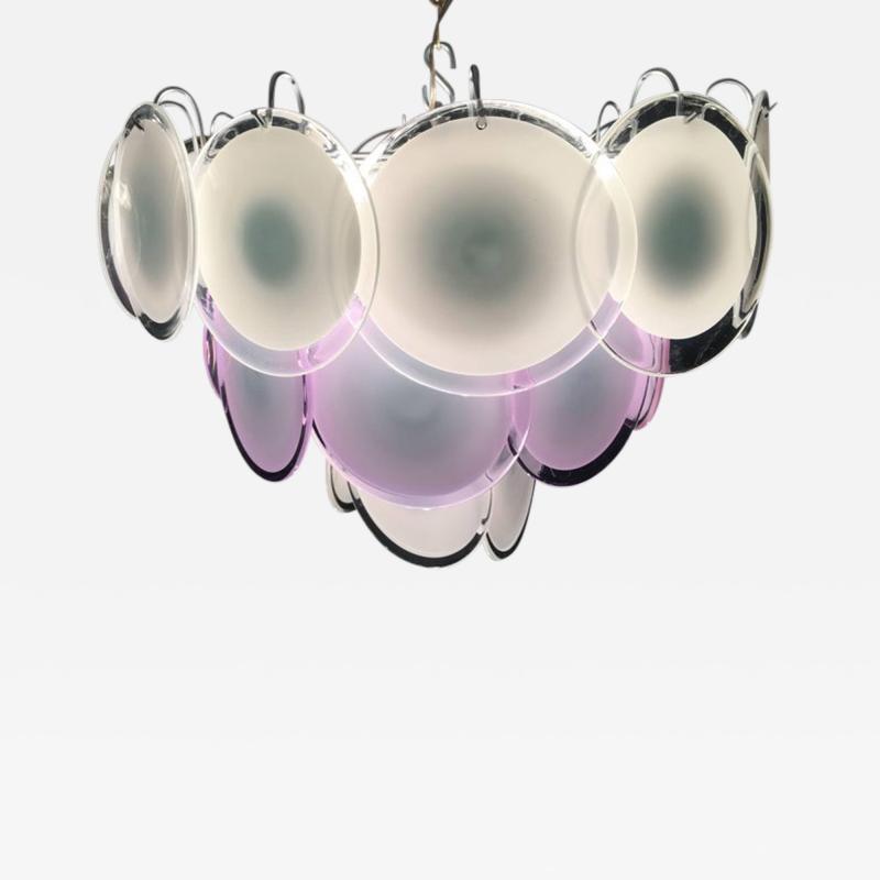  Vistosi Charming Vistosi Disc Murano Chandelier 1970s