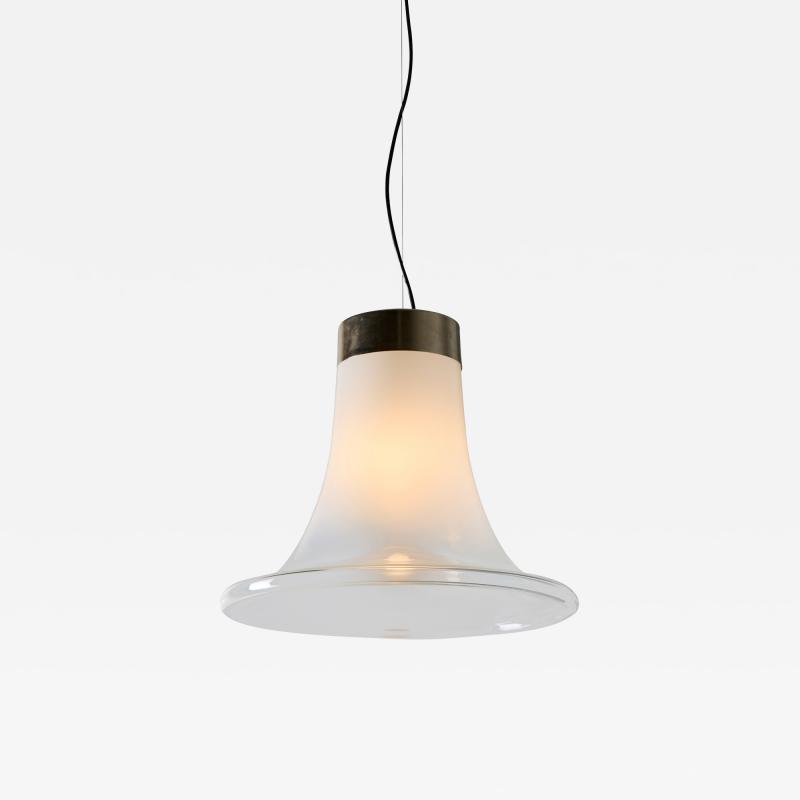  Vistosi Large 1960s Vistosi Model L261 Comare Blown Murano Glass Suspension Lamp