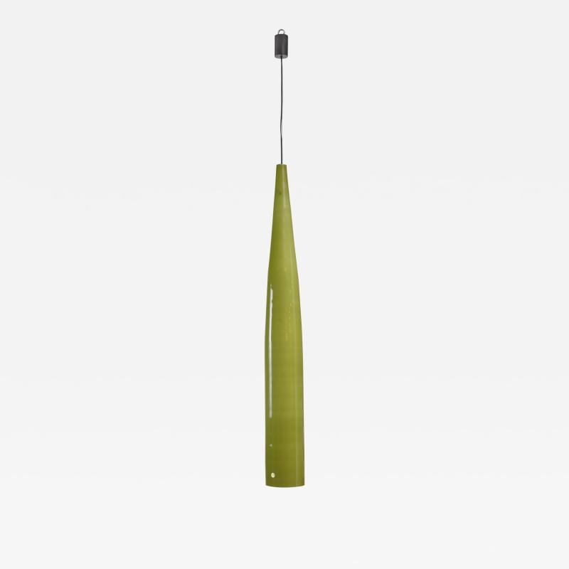  Vistosi Long green glass pendant by Alessandro Pianon for Vistosi 1960s