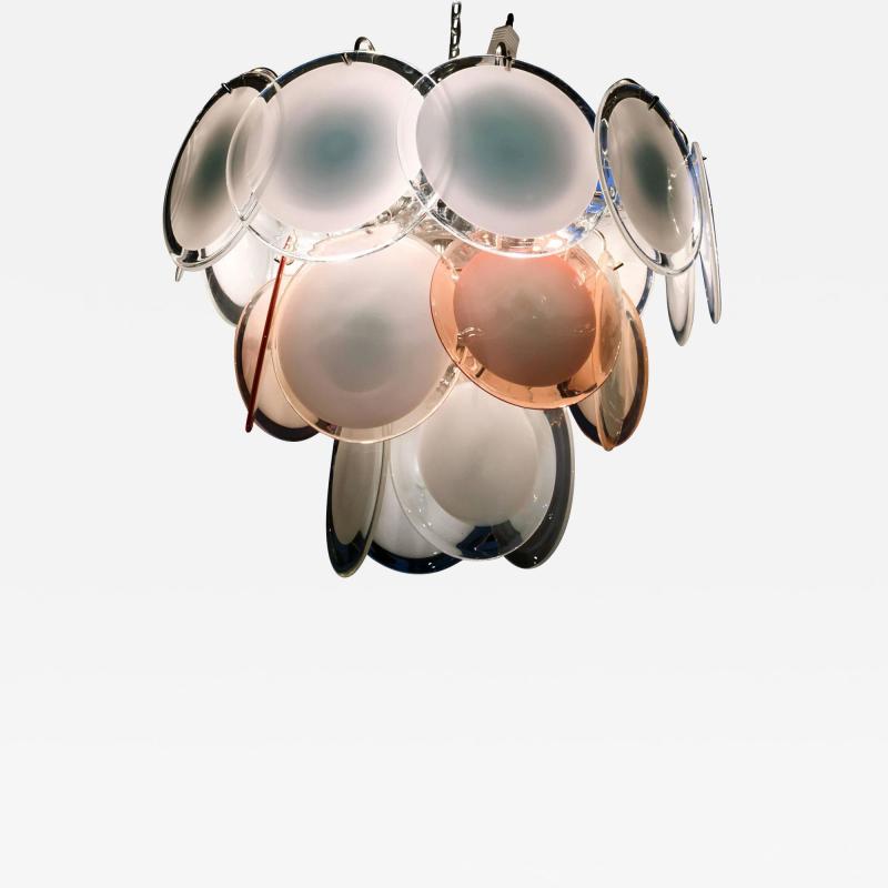  Vistosi Vistosi Disc Murano Chandelier 1970s