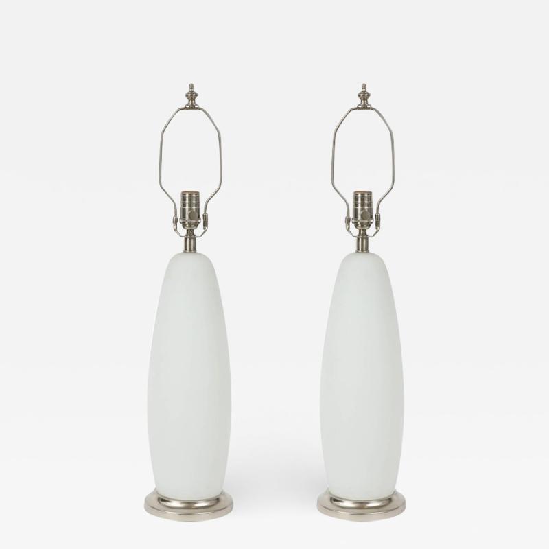  Vistosi Vistosi Matte White Murano Glass Lamps