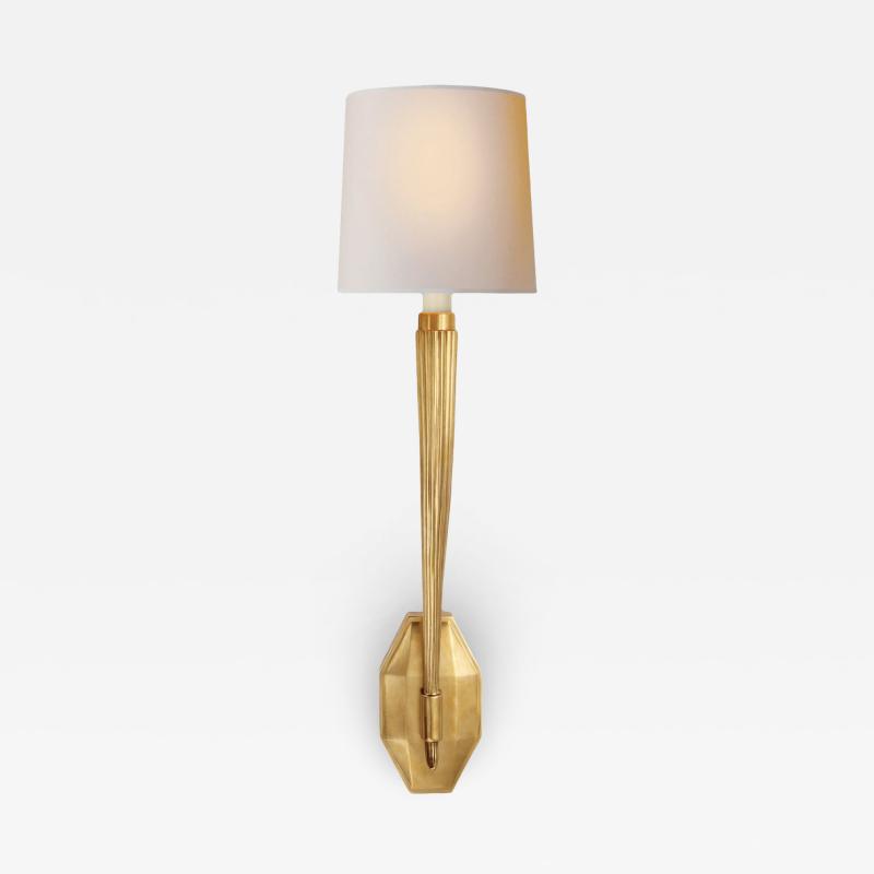  Visual Comfort Company Art Deco Style Brass Single Light Sconces After Emile Jacques Ruhlmann