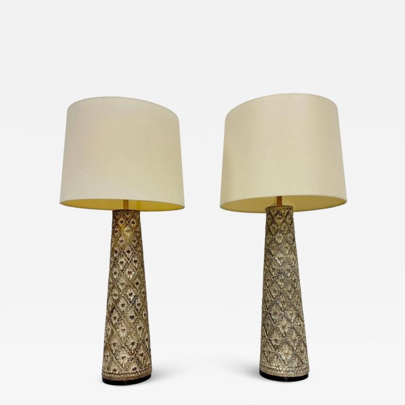  Visual Comfort Company Marian Jamieson Marina Gold Wood Brass Table Lamps Pair