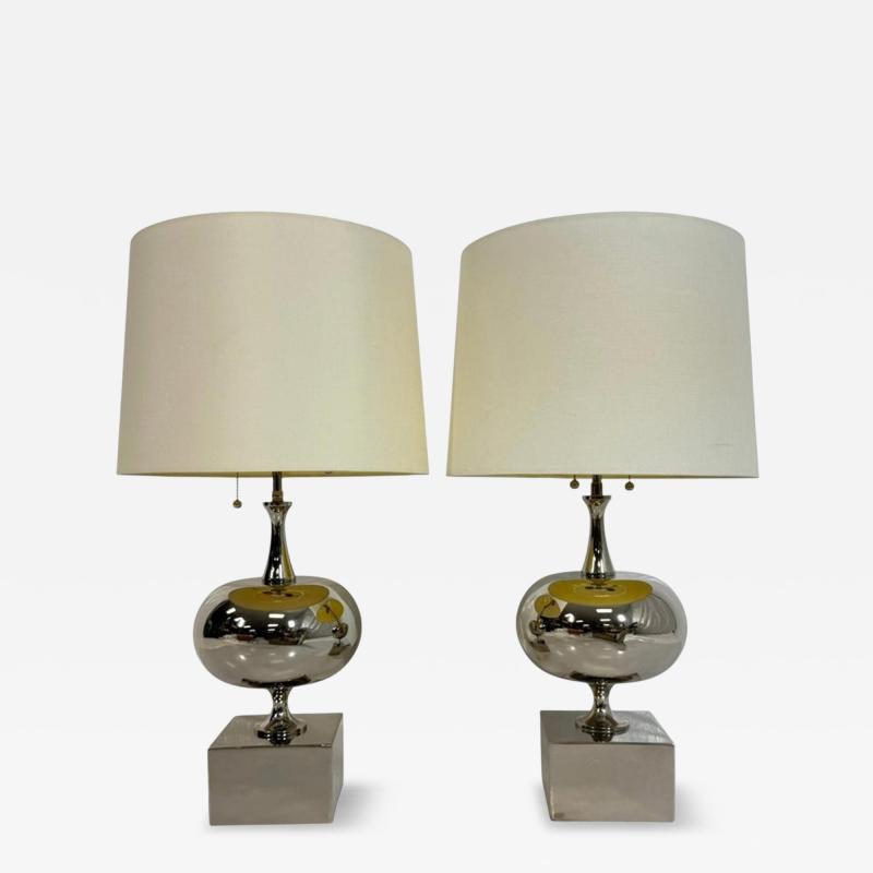  Visual Comfort Company Pair of Marian Jamieson Paris Polished Nickel Table Lamps American Lighting