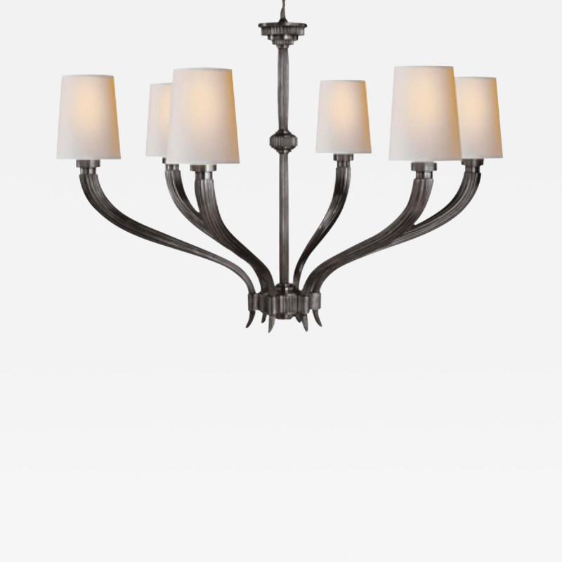  Visual Comfort Company Ruhlmann 6 Light 35 Inch Antique Pewter Chandelier Ceiling Light