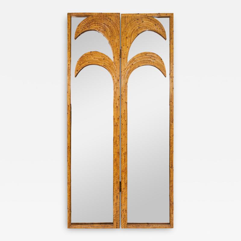  Vivai del Sud A bamboo and mirrored two fold decorative screen from the Parma series