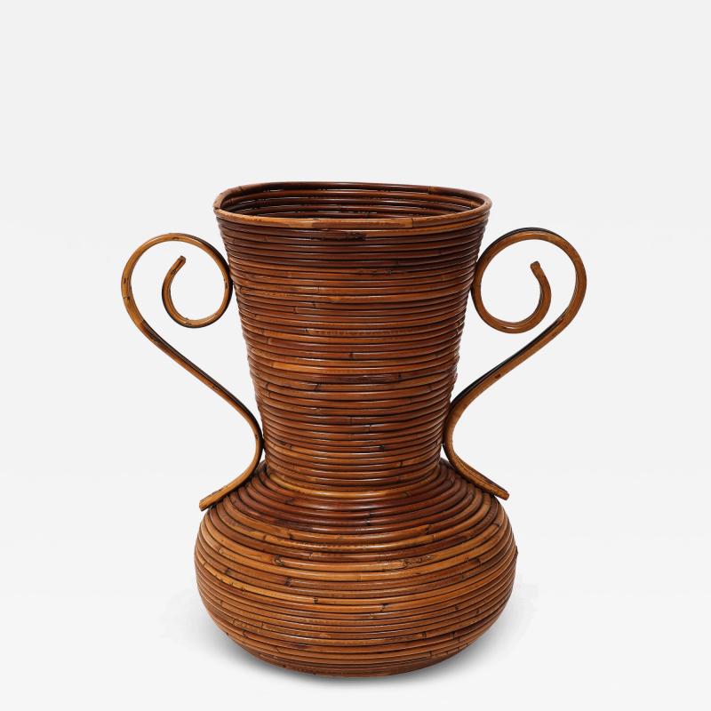  Vivai del Sud Bamboo and Rattan Vase by Vivai del Sud