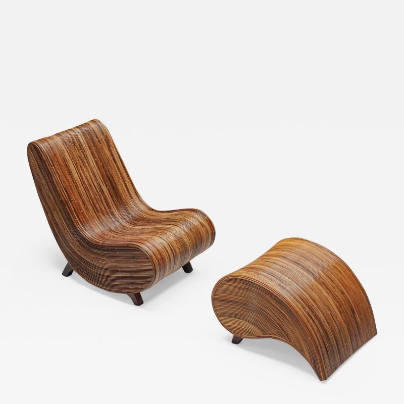 Vivai del Sud Vivai Del Sud Lounge Chair with Ottoman 1960s