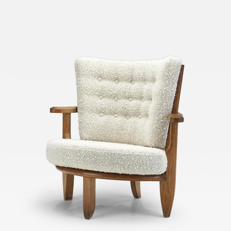  Votre Maison Guillerme et Chambron Sculptural Oak Chair for Votre Maison France 1950s