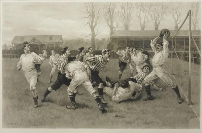  W H Overend 1891 Football Match and Association Game Photogravure after W H Overend