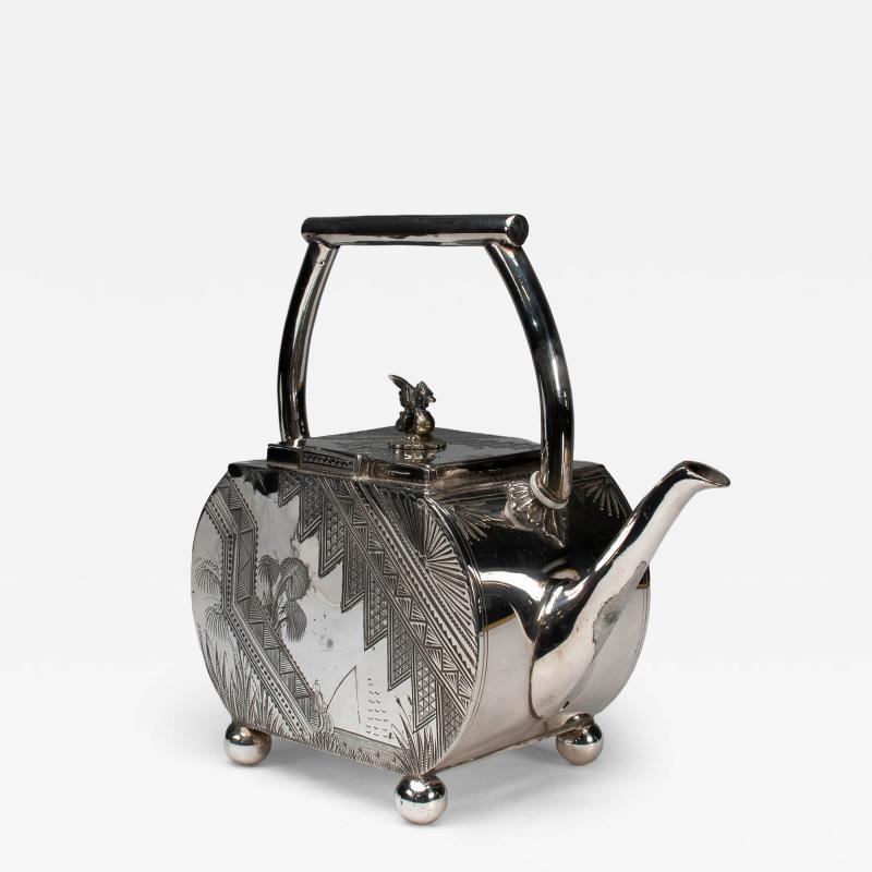  W W Harrison Co W W Harrison Co An Aesthetic Movement Silver plated Tea Pot