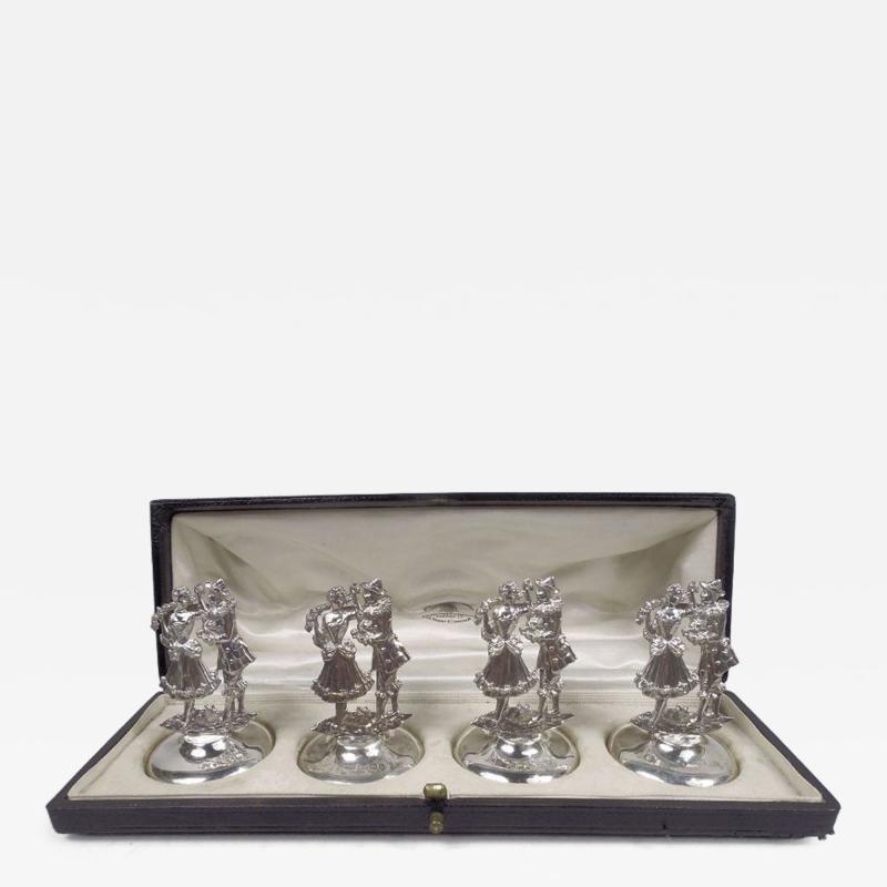  WG Keight English Edwardian Rococo Commedia dell Arte Place Card Holders 1907