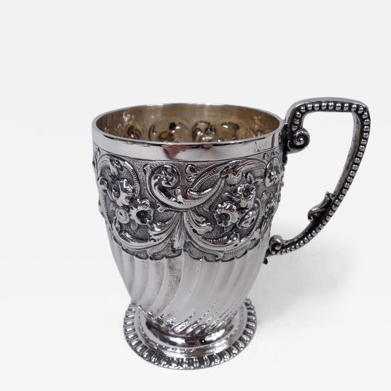  Wakely Wheeler English Victorian Classical Sterling Silver Baby Cup 1893