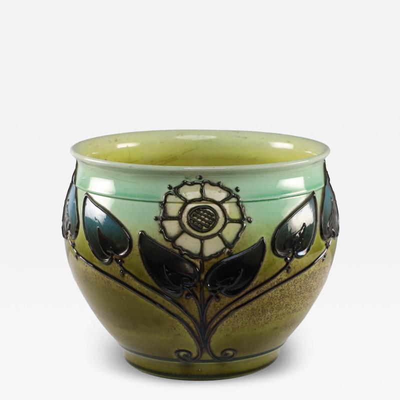  Wardle and Co Wardle an Arts Crafts Planter with Tube Line Decoration of Stylised Flowers