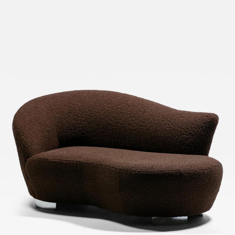  Weiman Petite Postmodern Chaise Lounge by Weiman in New Chocolate Boucl Upholstery