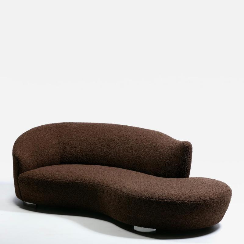  Weiman Postmodern Chaise Lounge Sofa by Weiman in New Chocolate Boucl Upholstery