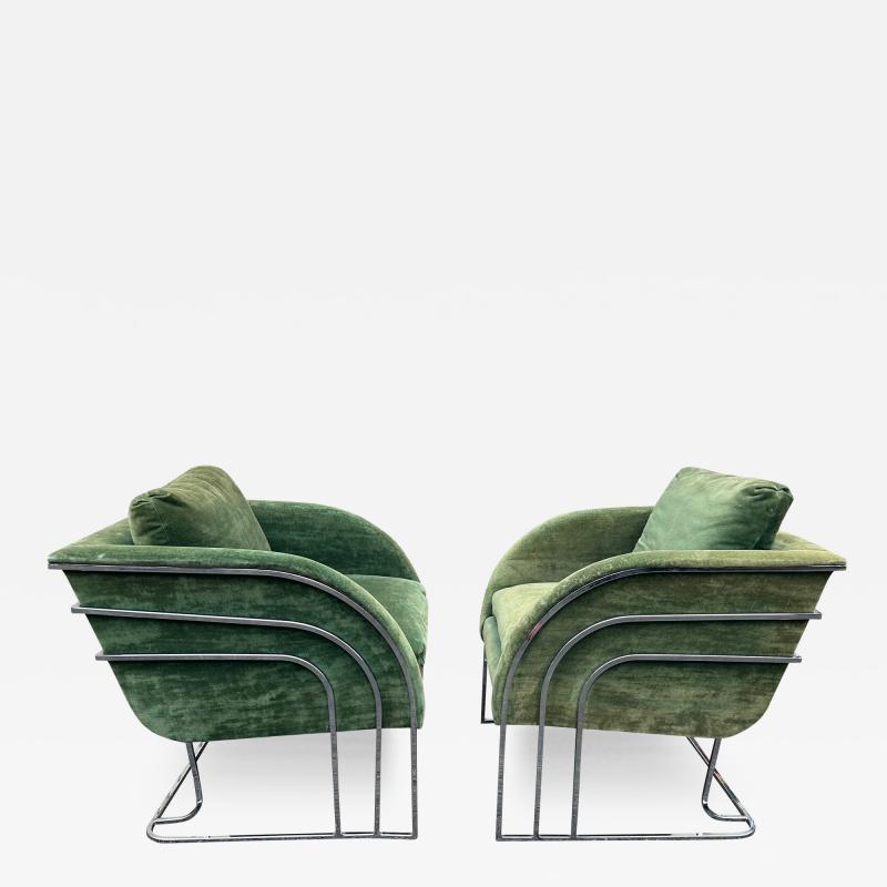  Weiman Warren Lloyd Lovely pair George Mergenov for Weiman Warren Lloyd Chrome Lounge Chair