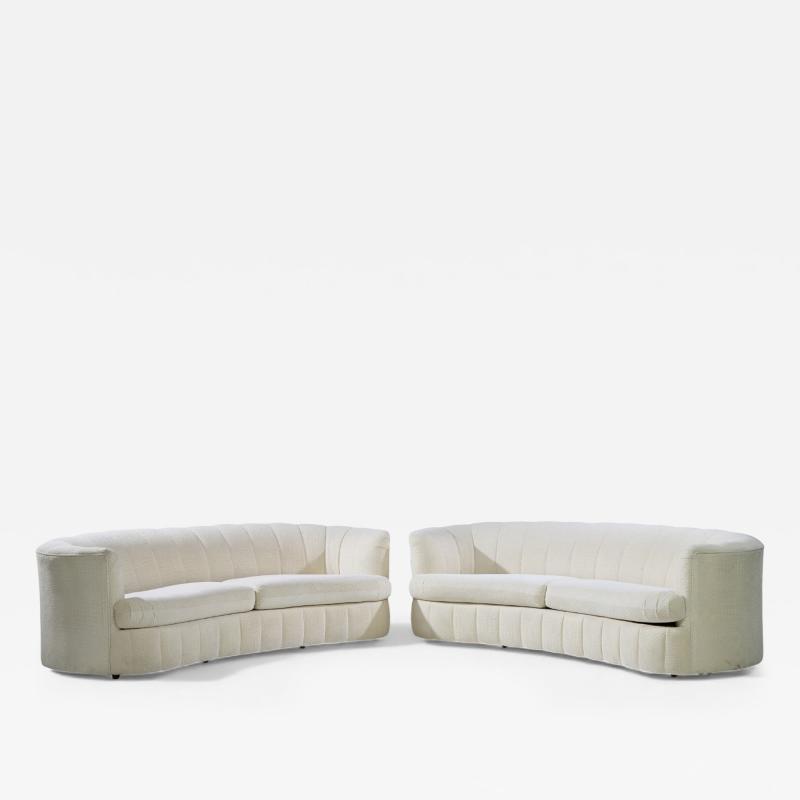  Weiman Weiman Mid Century Channeled Crescent Sofa Pair