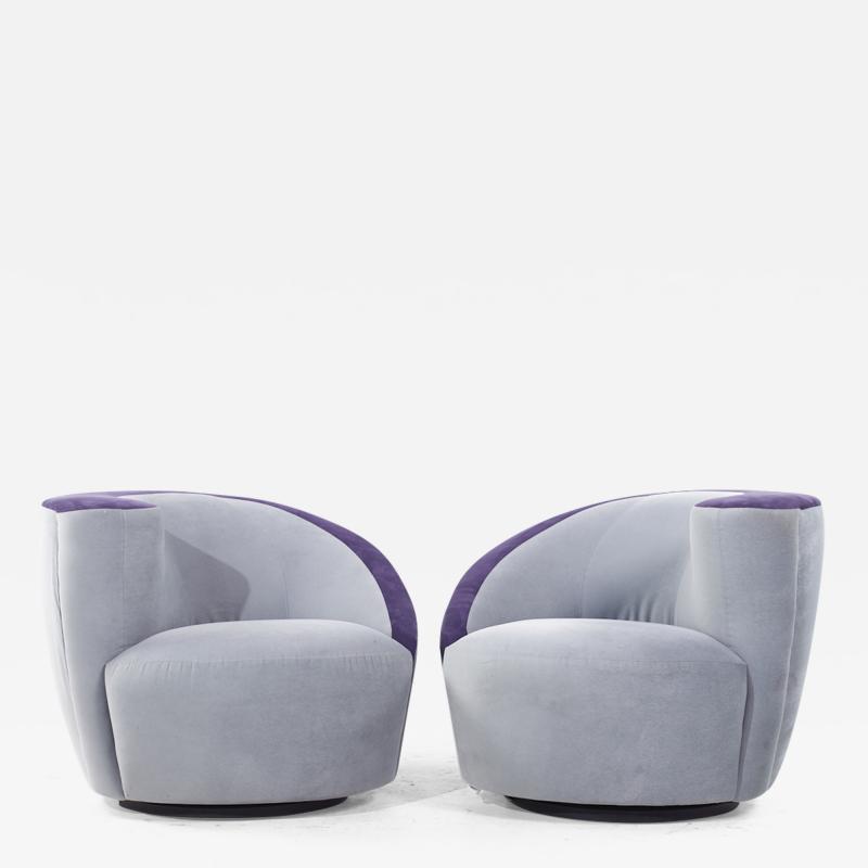  Weiman Weiman Nautilus Postmodern Swivel Chairs Pair