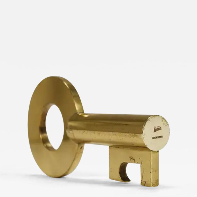  Werkst tte Carl Aub ck Carl Aub ck Modern Key Large Brass Cork Screw Bottle Opener Austria 1950s