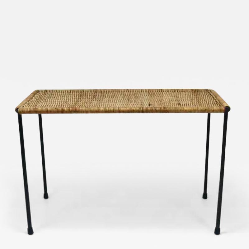  Werkst tte Carl Aub ck Carl Aubock Long Side Table Flower Bench Rattan Wicker Austria 1950s
