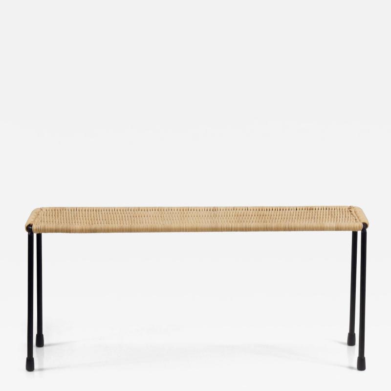  Werkst tte Carl Aub ck Carl Aubock Side Table Flower Plant Bench Iron Rattan Wicker Austria 1950s