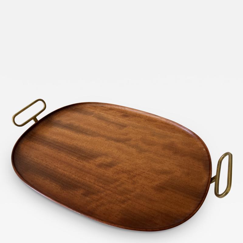  Werkst tte Carl Aub ck Extremely Rare Mid Century Modern Teak Serving Tray by Carl Aub ck Austria 1950s