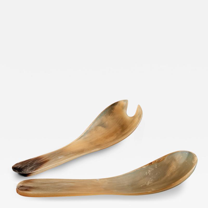  Werkst tte Carl Aub ck Horn Salad Servers by Werkst tte Carl Aub ck