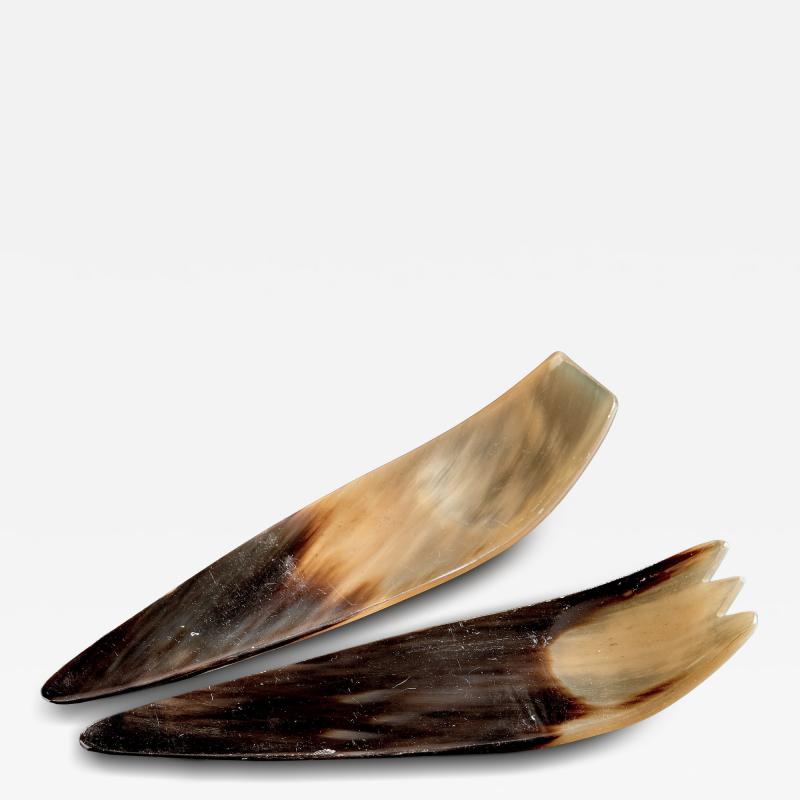  Werkst tte Carl Aub ck Salad Servers made of Horn by Werkst tte Carl Aub ck