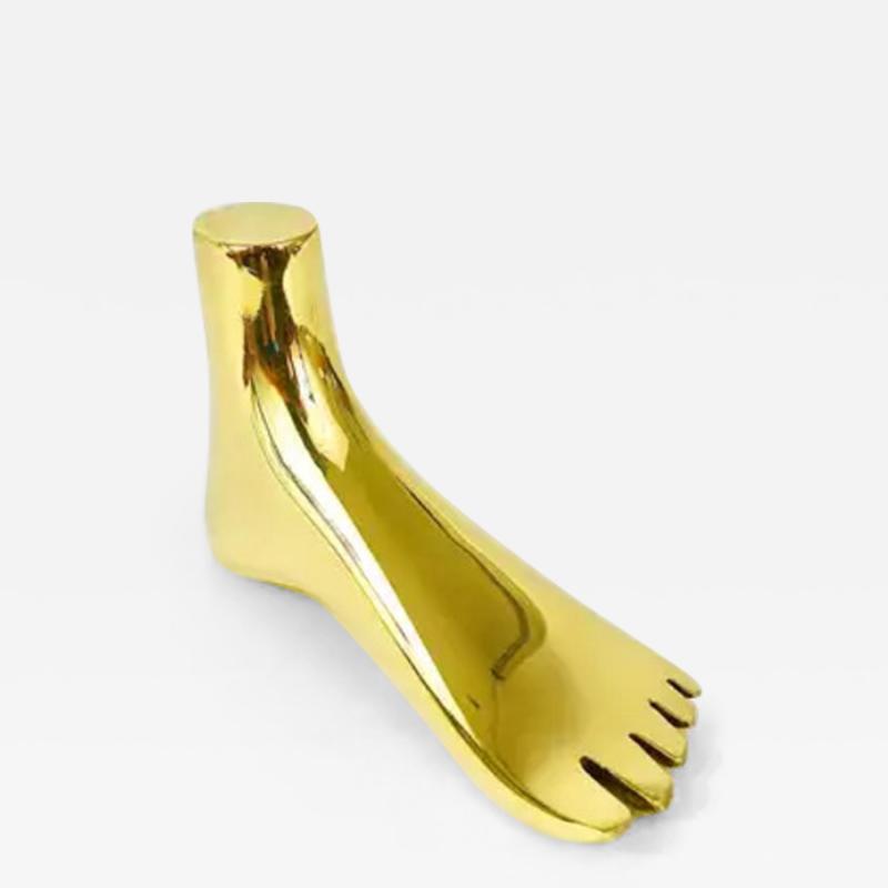  Werkst tte Carl Aub ck Signed Carl Aub ck Midcentury Brass Foot Paperweight Handmade Sculpture