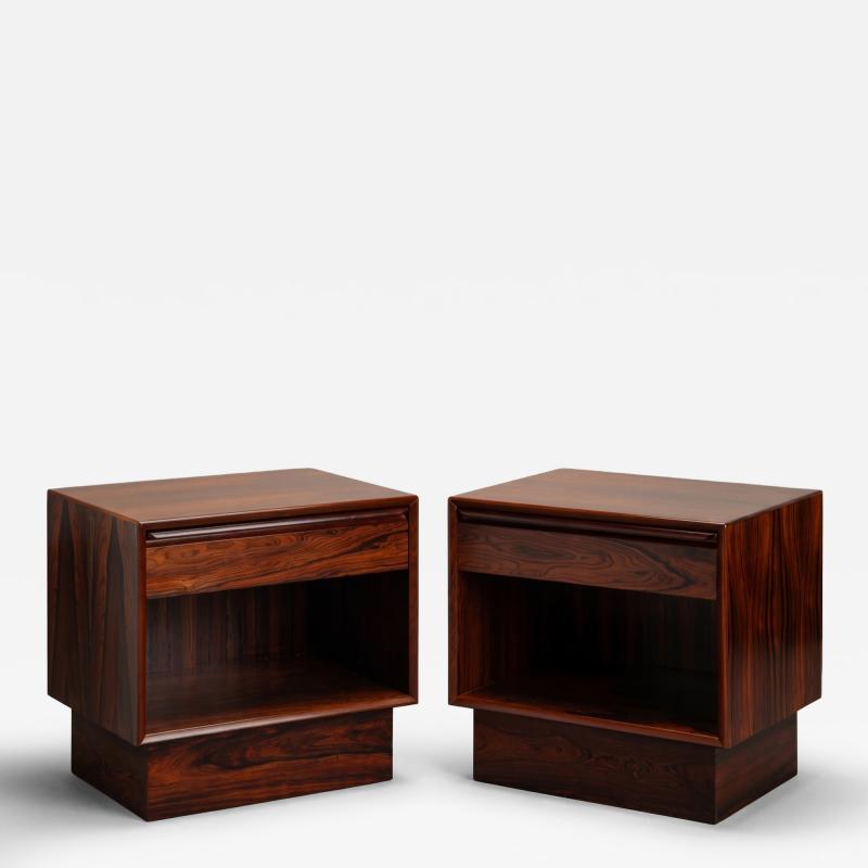  Westnofa Furniture Brazilian Rosewood Nightstand End Tables by Westnofa Pair