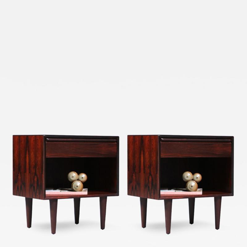  Westnofa Furniture Mid Century Rosewood Night Stands w Bookcase by Westnofa