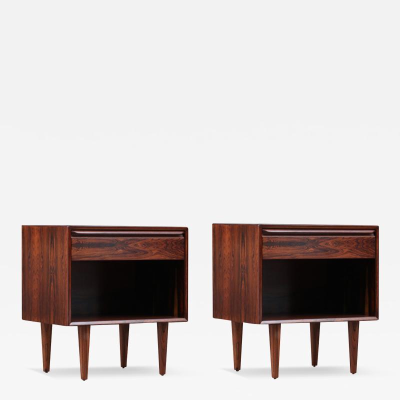  Westnofa Furniture Mid Century Rosewood Night Stands with Bookcase by Westnofa