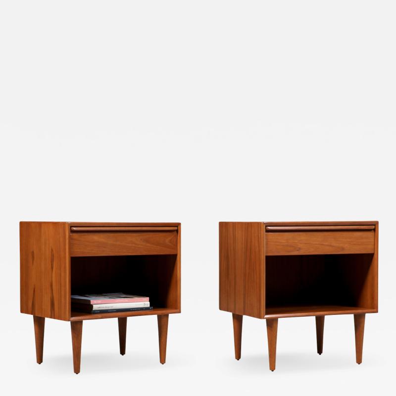  Westnofa Furniture Nordic Modern Teak Night Stands with Bookcase by Westnofa