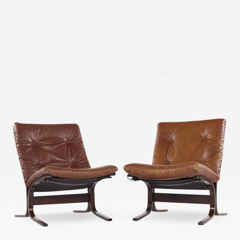  Westnofa Furniture Westnofa Siesta Mid Century Rosewood Lowback Lounge Chairs Pair