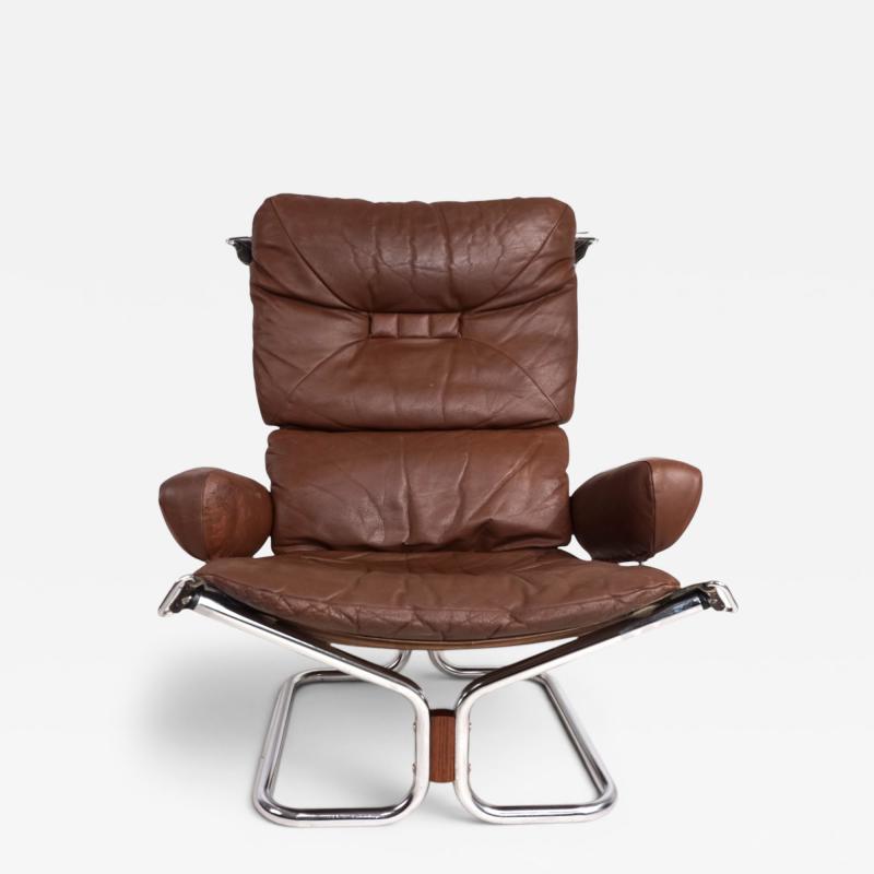 Westnofa Furniture Westnofa Wing Leather Armchair by Harald Relling 1970