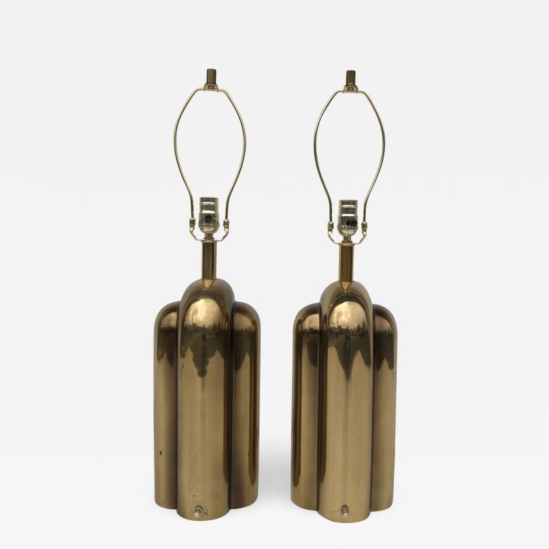  Westwood Industries Pair of Art Deco Style Brass Lamps