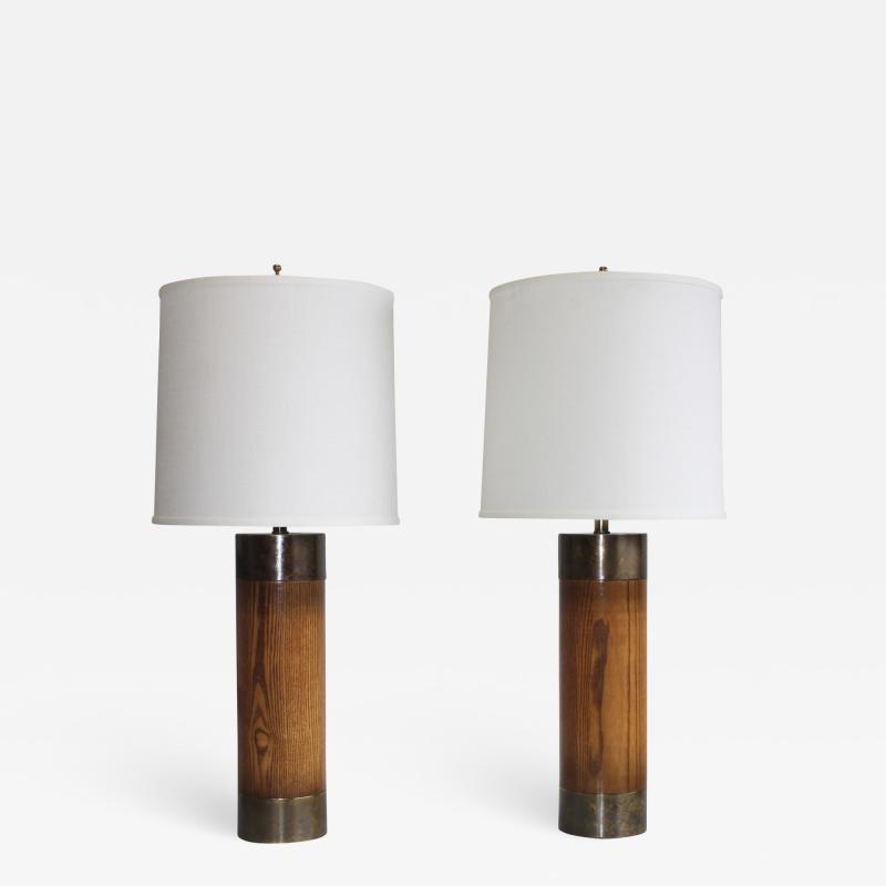  Westwood Industries Westwood Bronze And walnut Large Table Lamps