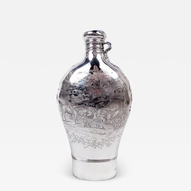  Whiting Manufacturing Co Whiting Sterling Silver Horse Flask with American Polo Association