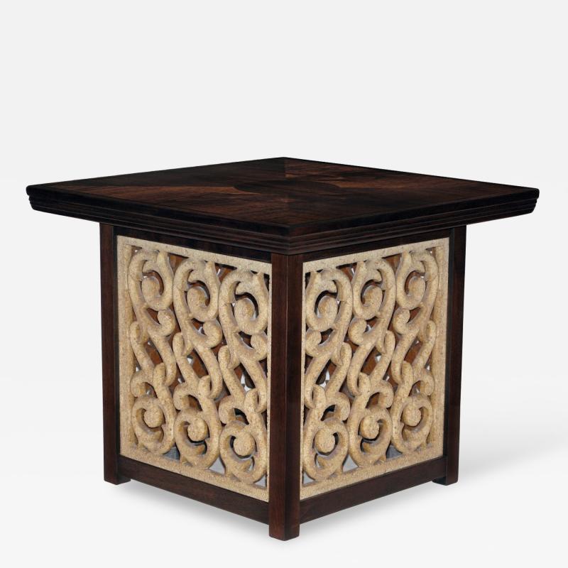  Widdicomb Furniture Co Side Table in Walnut with Resin Decoration by Widdicomb