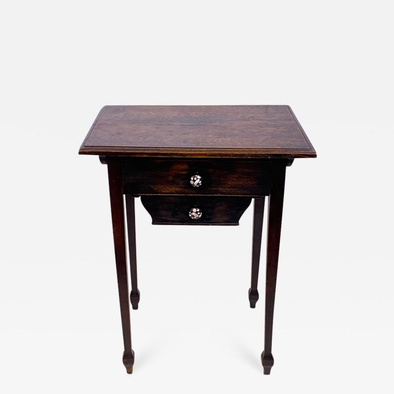  Wiener Werkst tte AUSTRIAN OAK TABLE WITH ENAMELED DRAWER PULLS BY JOSEF HOFFMAN