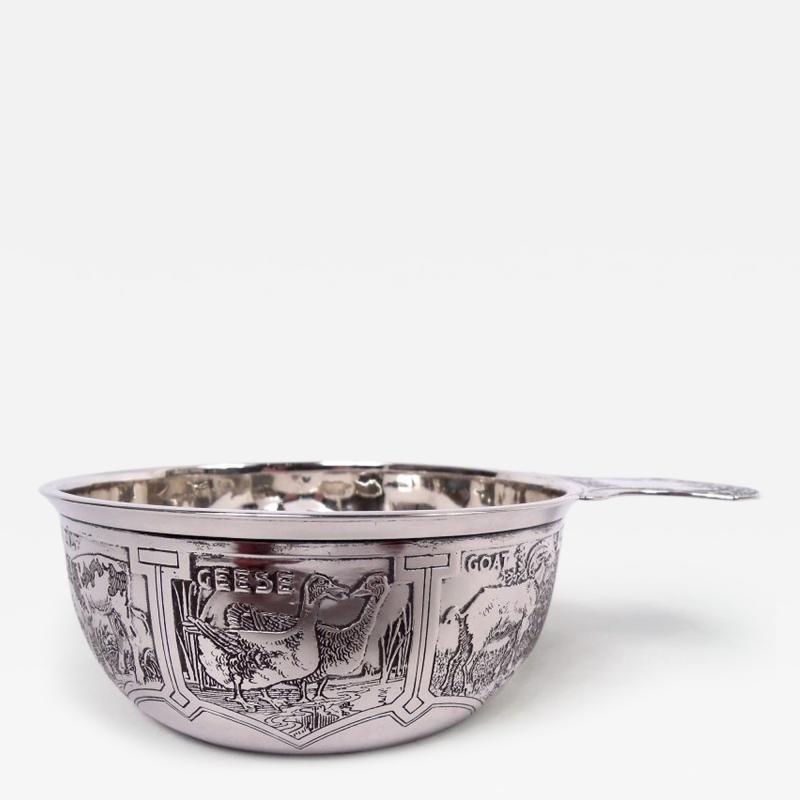  William B Kerr Co Antique Kerr American Edwardian Sterling Silver Sweet Beast Porringer